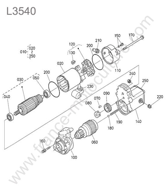 Demarreur KUBOTA L3540