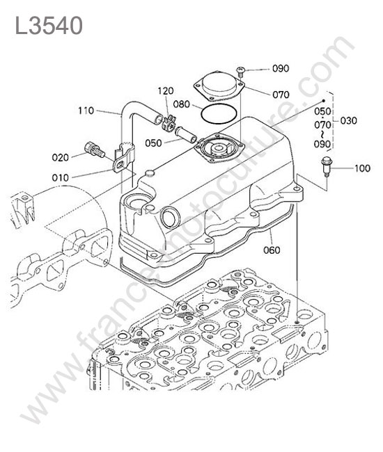 Couvre culasse KUBOTA L3540