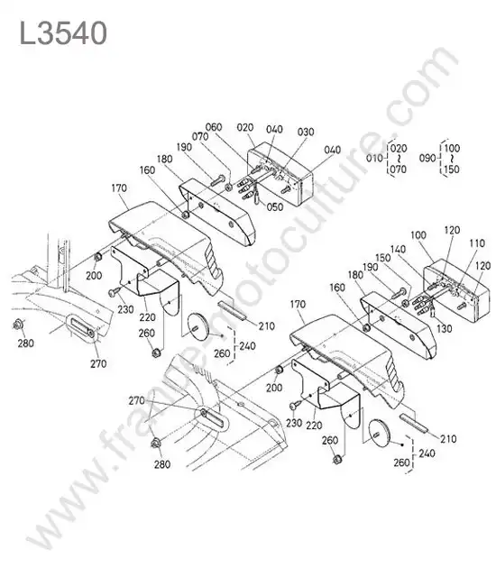 Eclairage arriere KUBOTA L3540