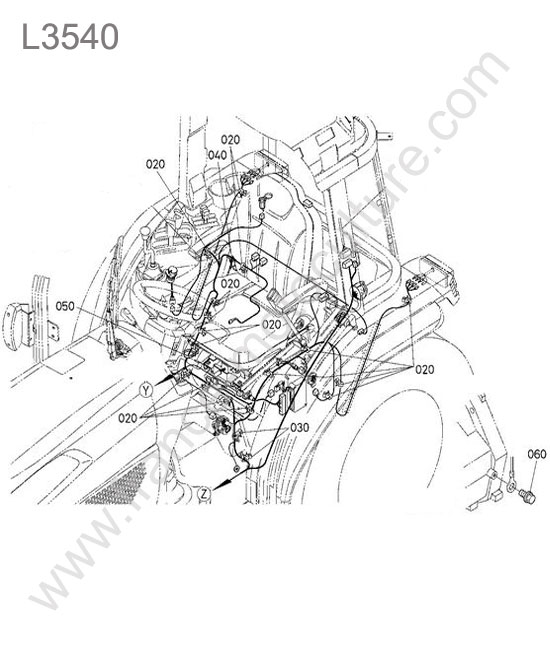 Faisceau electrique arriere KUBOTA L3540