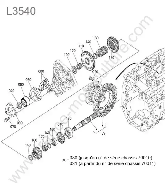 Pignon attaque KUBOTA L3540