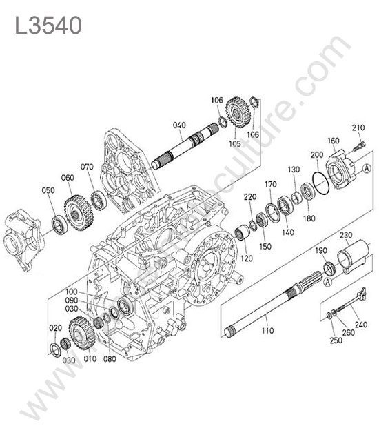 Arbre prise force KUBOTA L3540