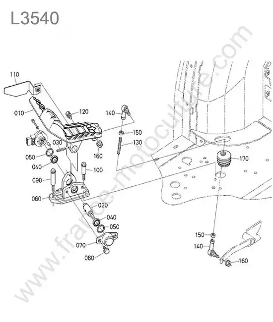 Pedale commande avancement KUBOTA L3540