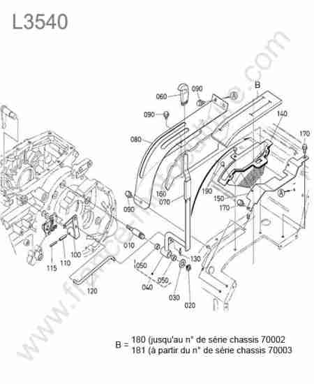 KUBOTA - L3540 : Levier changement gamme