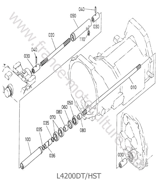 Arbre transmission avant KUBOTA L4200