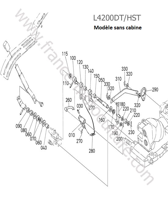 Commande position relevage (sans assistance) KUBOTA L4200