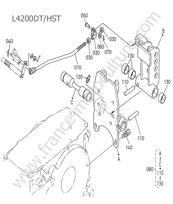 Corniere tirant superieur KUBOTA L4200
