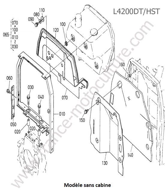 Support capot KUBOTA L4200