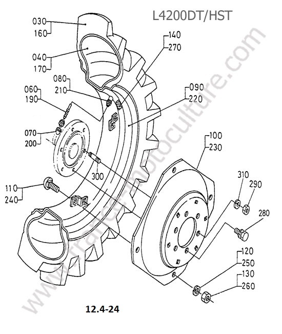 Roue arriere 12.4-24 KUBOTA L4200