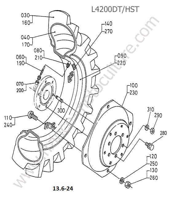 Roue arriere 13.6-24 KUBOTA L4200