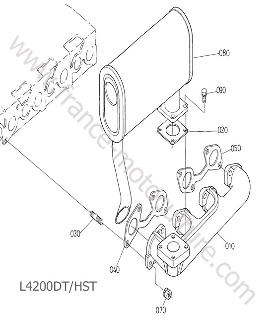 Echappement KUBOTA L4200