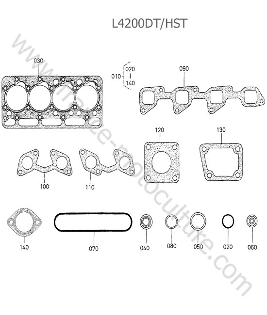 Jeu joints superieurs KUBOTA L4200