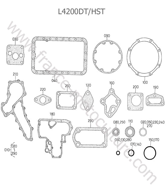 Jeu joints inferieurs KUBOTA L4200