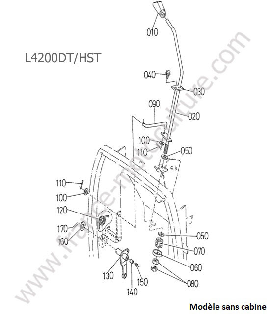 Levier accelerateur KUBOTA L4200