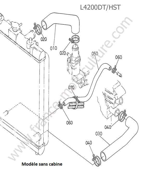 Durite radiateur KUBOTA L4200