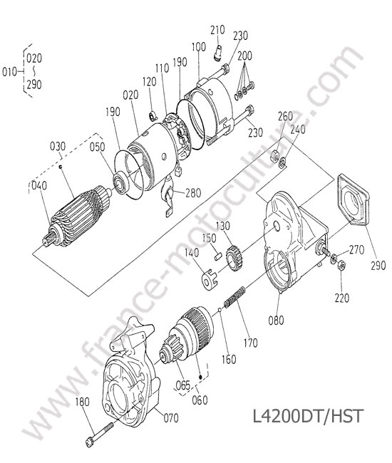 Demarreur - details KUBOTA L4200