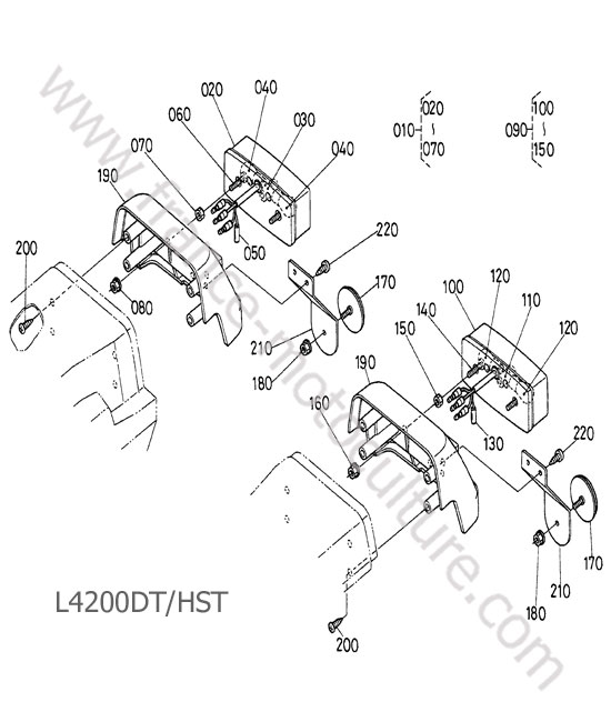 Eclairage arriere KUBOTA L4200