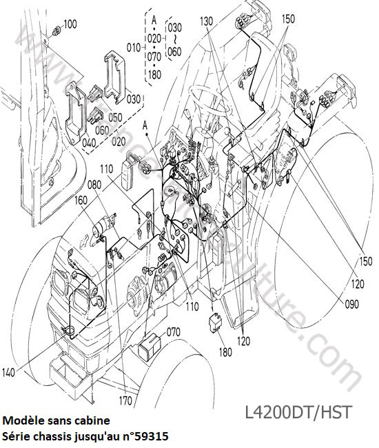 Faisceau electrique  avant 59315 KUBOTA L4200