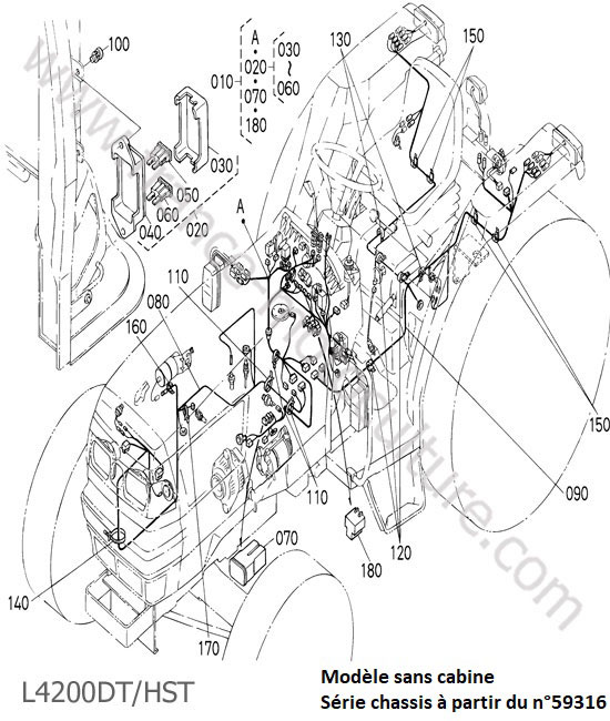 Faisceau electrique apres 59316 KUBOTA L4200