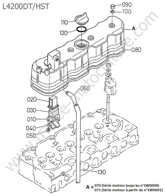 Couvre culasse KUBOTA L4200