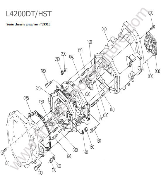 Carter intermediaire avant 59315 KUBOTA L4200