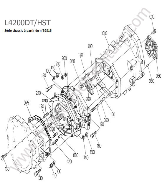 Carter intermediaire apres 59316 KUBOTA L4200