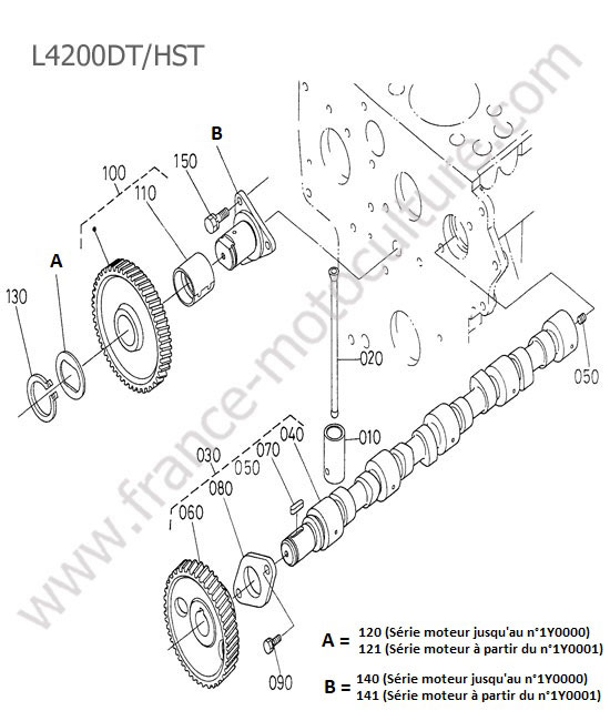 Arbre cames KUBOTA L4200