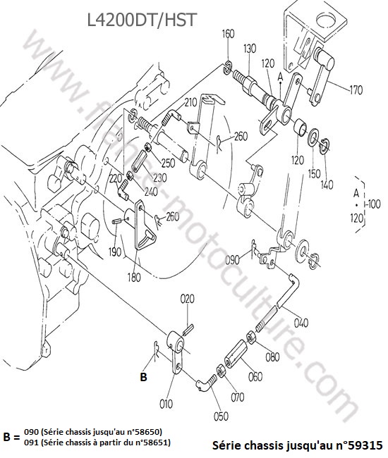 Tige changement avant 59315 KUBOTA L4200