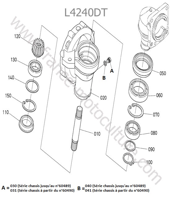 Carter reducteur droit KUBOTA L4240