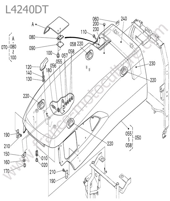 Capot moteur KUBOTA L4240