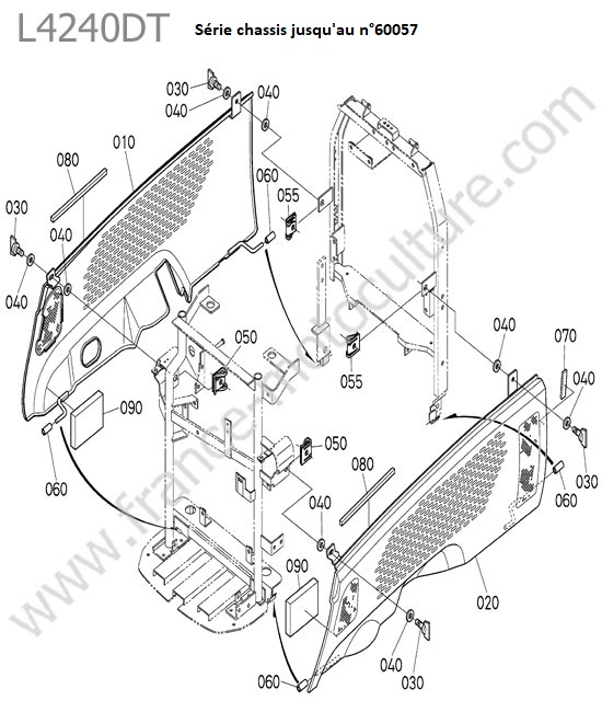 Couvercle lateral inferieur (60057) KUBOTA L4240