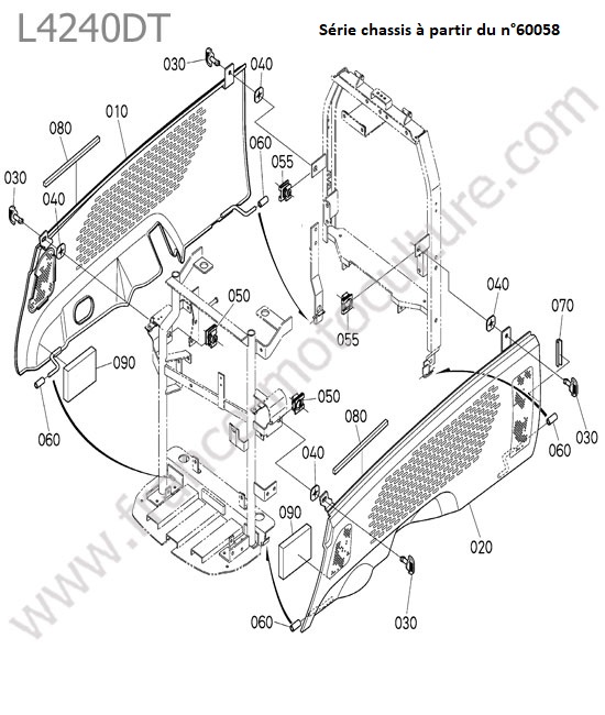 Couvercle lateral inferieur (60058) KUBOTA L4240