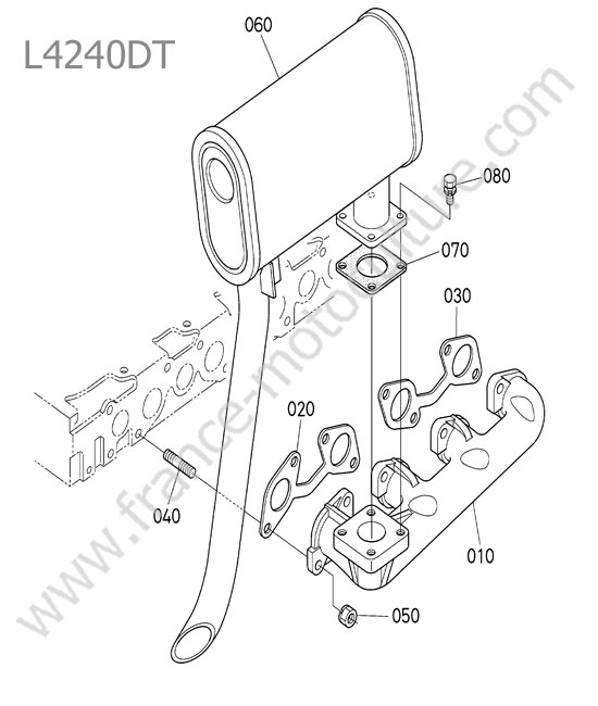 Echappement KUBOTA L4240