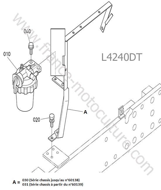 Support filtre gazole KUBOTA L4240