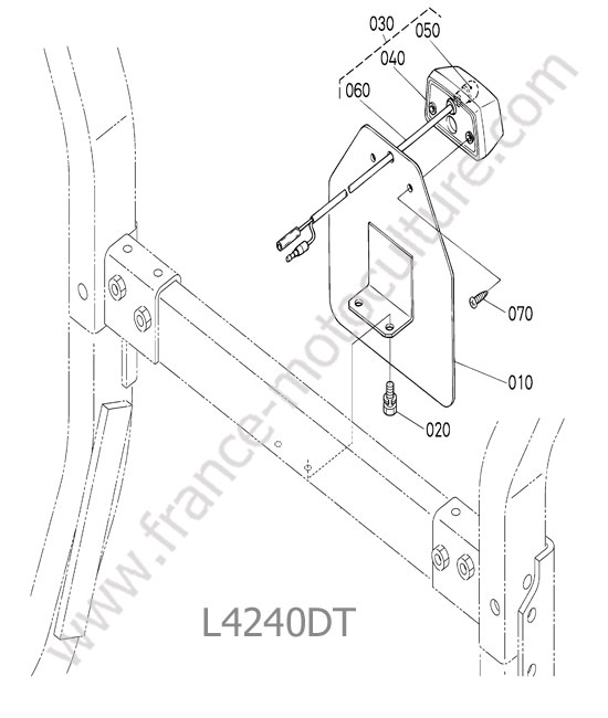 Plaque immatriculation - eclairage KUBOTA L4240