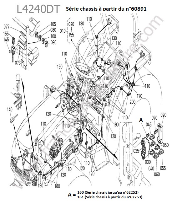 Faisceau electrique (60891) KUBOTA L4240