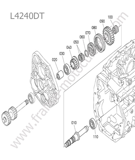 Arbre changement gamme KUBOTA L4240