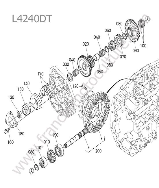 Pignon conique KUBOTA L4240