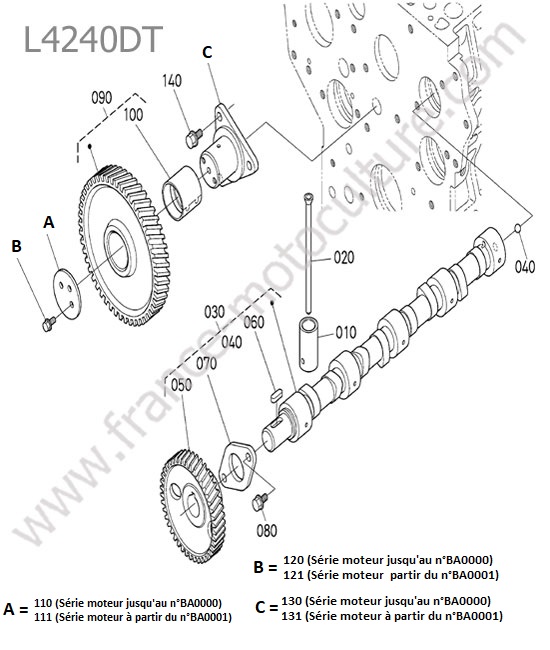 Arbre cames  KUBOTA L4240