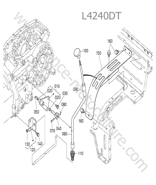 Levier gamme principal KUBOTA L4240