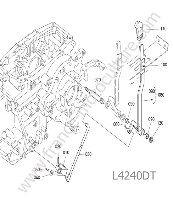 Levier changement gamme KUBOTA L4240