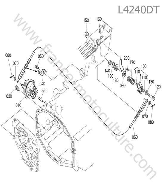 Levier embrayage prise force KUBOTA L4240