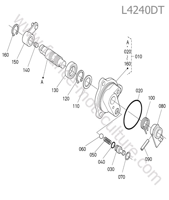 Soupape embrayage prise force KUBOTA L4240