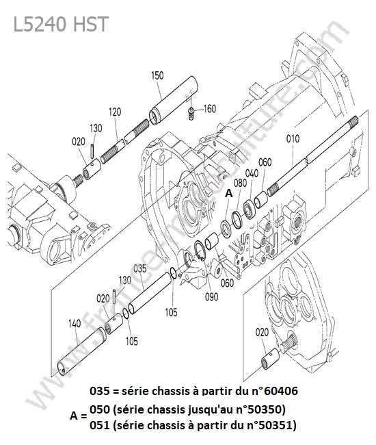 Arbre transmission avant KUBOTA L5240