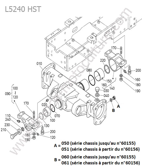 Carter differentiel avant KUBOTA L5240