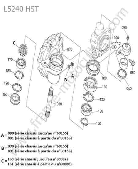 KUBOTA - L5240 : Carter reducteur droit