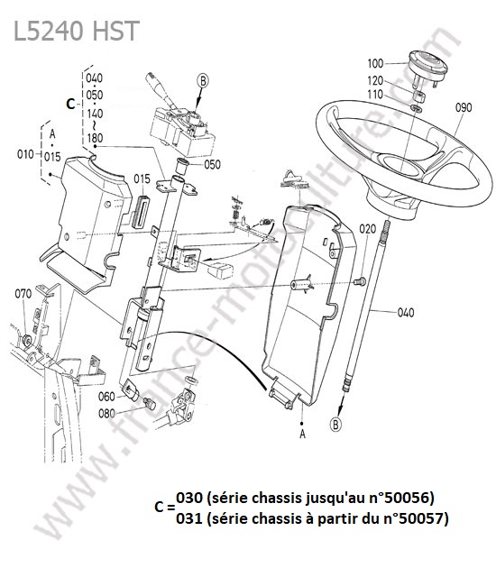 Colonne direction KUBOTA L5240