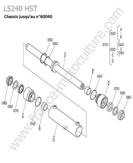 KUBOTA - L5240 : Verin direction - serie avant 60040