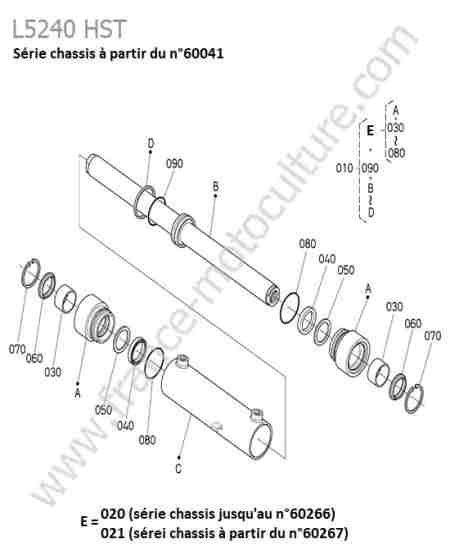 KUBOTA - L5240 : Verin direction - serie apres 60041