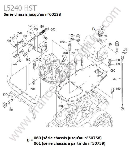 Couvercle carter transmission (avant 60133) KUBOTA L5240
